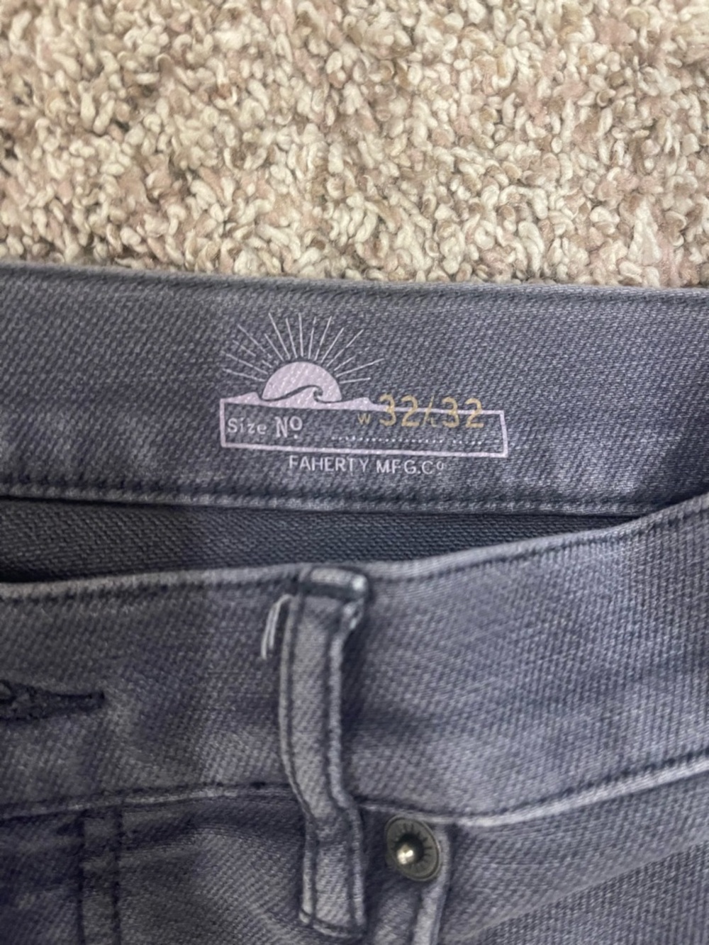 Faherty Stretch Terry 5-Pocket Pant Size 32x27 - Picture 3 of 4